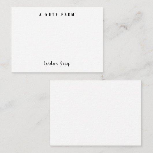 Opmerking Notitiekaartje (Voorkant / Achterkant)