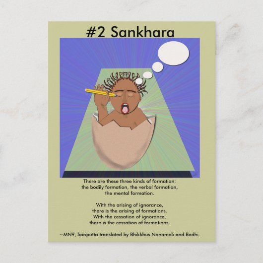 Opmerking nr. 2 Sankhara - van afhankelijke bronne Briefkaart (Voorkant)