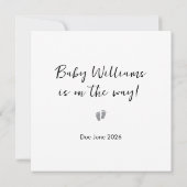 Opmerking om te zeggen - eenvoudige zwangerschapsa aankondiging (Achterkant)