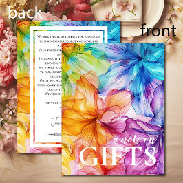 Opmerking op cadeaukaart Eetherische Bloom Informatiekaartje