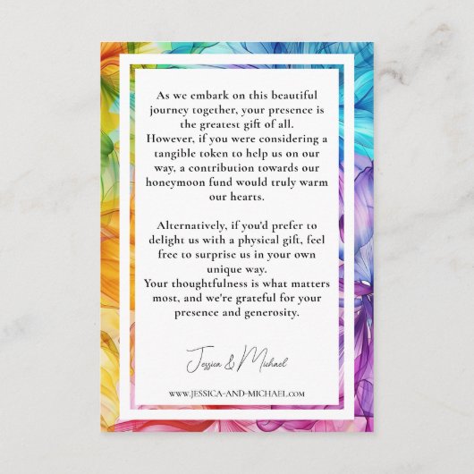 Opmerking op GIFTS kaart Eetherische Bloom (Achterkant)