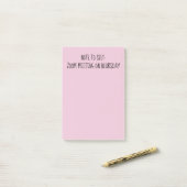 Opmerking: 'Opmerking voor zichzelf' Funny Blursda Post-it® Notes (Op bureau)