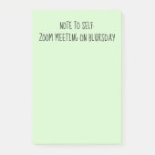 Opmerking: 'Opmerking voor zichzelf' Funny Blursda Post-it® Notes (Voorkant)