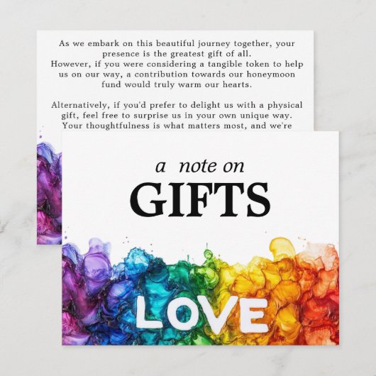 🌈 Opmerking over CADEAUS LGBTQ geschilderd met li Informatiekaartje (Voorkant / Achterkant)
