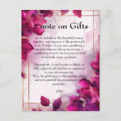 Opmerking over geschenken Fuchsia Enchantment: Wat Informatiekaartje (Voorkant)