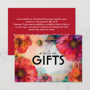 Opmerking over geschenken Scarlet Petal Elegance Informatiekaartje