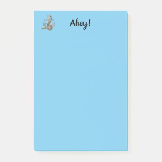 Opmerking Pad - Ahoy met grijze anker Post-it® Notes (Voorkant)