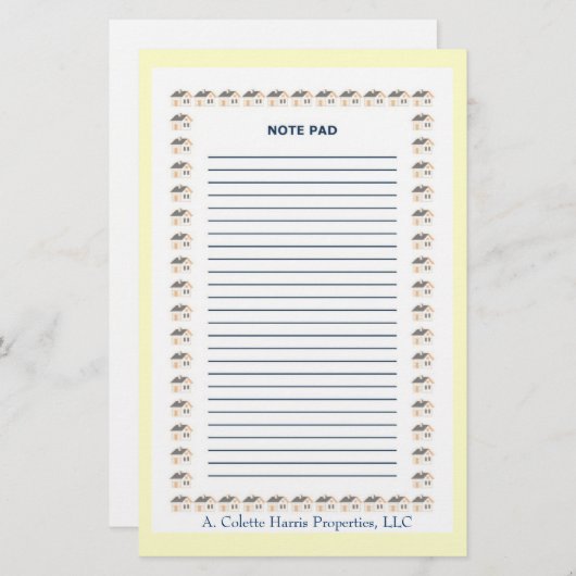 Opmerking Pad - Ontwerp 1 Briefpapier (Voorkant / Achterkant)