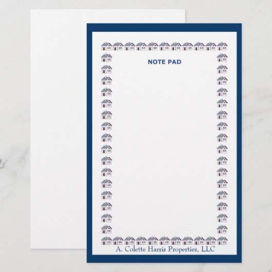 Opmerking Pad - Ontwerp 4 Briefpapier (Voorkant / Achterkant)