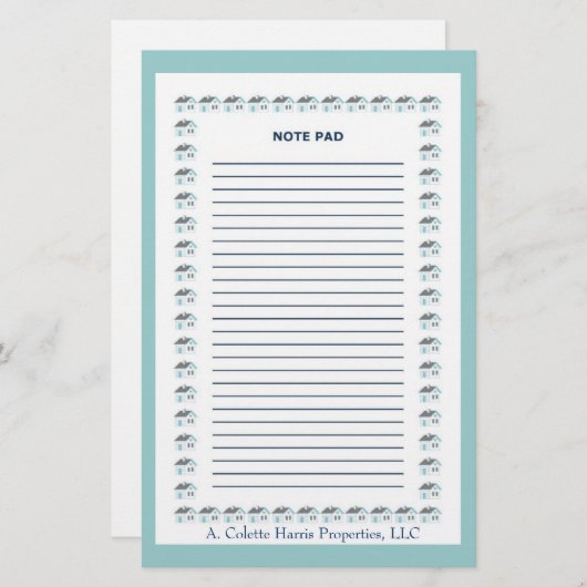 Opmerking Pad - Ontwerp 5 Briefpapier (Voorkant / Achterkant)