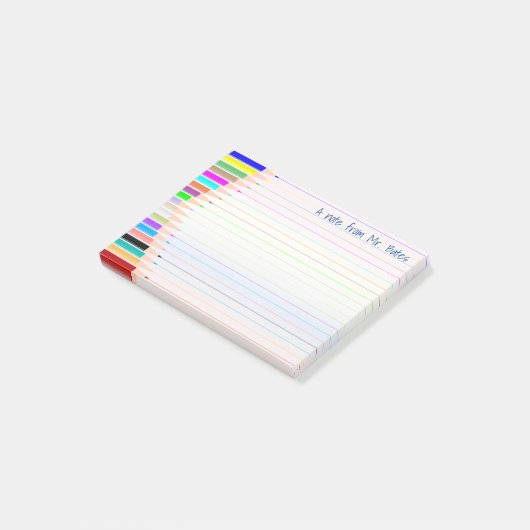 Opmerking van Art Teacher gepersonaliseerde Sticky Post-it® Notes (Schuin)