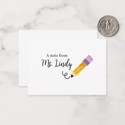 Opmerking van de docent notitiekaartje (Voorkant / Achterkant in situ)