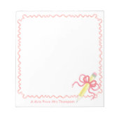 Opmerking van de docent | Potlood met strik Notitieblok (Voorkant)