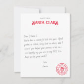 Opmerking van de officiële lijst van de Sinterklaa Notitiekaartje (Voorkant)