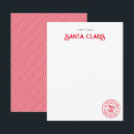 Opmerking van de officiële lijst van de Sinterklaa Notitiekaartje<br><div class="desc">Deze zoete gepersonaliseerde notitiekaart van de Kerstman heeft een feestelijk swash lettertype voor zijn naam, een handschrift lettertype voor de body van de noot en een officiële NICE List stempel onderaan. Op de achterkant is er een feestelijk rood en wit diagonaal streeppatroon. Deze kerstbriefjes zijn leuk om op kerstdag voor...</div>