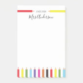 Opmerking van de Teacher Rainbow Pencils Post-it® Notes (Voorkant)