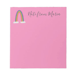 Opmerking van - gepersonaliseerd roze Notitieblok