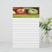 Opmerking van leraar gepersonaliseerde Apple Stati Briefpapier (Staand voorkant)