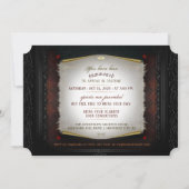 Opmerking van Red & Black Elegant Halloween Party Kaart (Achterkant)