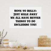 Opmerking voor Bully: gewoon weglopen - tegen Bull Poster (Keuken)