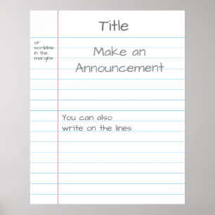 Opmerking voor Giant Note Paper Gepersonaliseerd V Poster