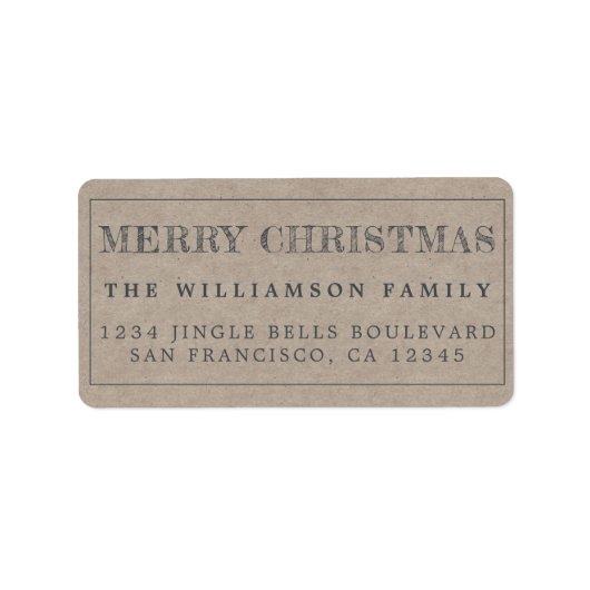 Opmerking voor het terugzendadres voor prettig ker etiket (Voorkant)