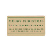 Opmerking voor het terugzendadres voor prettig ker etiket (Voorkant)