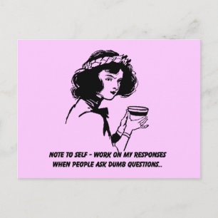 Opmerking voor Self - Sarcastic Humor Briefkaart