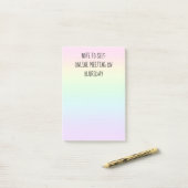 "Opmerking voor zichzelf" Funny Pastel Rainbow Pos Post-it® Notes (Op bureau)