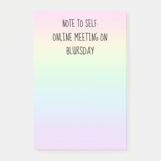 "Opmerking voor zichzelf" Funny Pastel Rainbow Pos Post-it® Notes (Voorkant)