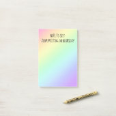 "Opmerking voor zichzelf" Funny Rainbow Post-it No Post-it® Notes (Op bureau)