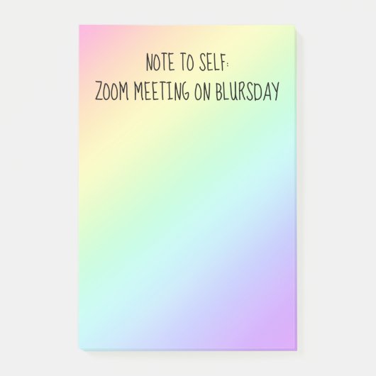 "Opmerking voor zichzelf" Funny Rainbow Post-it No Post-it® Notes (Voorkant)