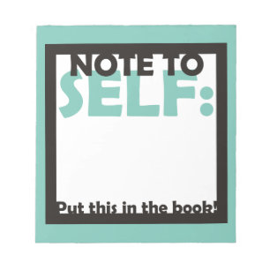 Opmerking voor zichzelf: Zet dit in het boek Notitieblok