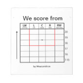 Opmerking: "We scoren van" Notitieblok (Voorkant)