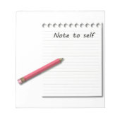 Opmerking: Zelfpapier en potlood Notitieblok (Voorkant)