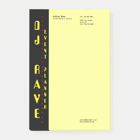 Opmerkingen bij DJ Event Planner Post-it® Notes (Voorkant)