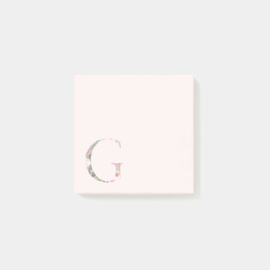 Opmerkingen bij het Floral Letter "G"-Monogram Post-it® Notes (Voorkant)