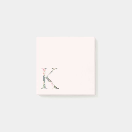 Opmerkingen bij het Floral Letter "K"-Monogram Post-it® Notes (Voorkant)