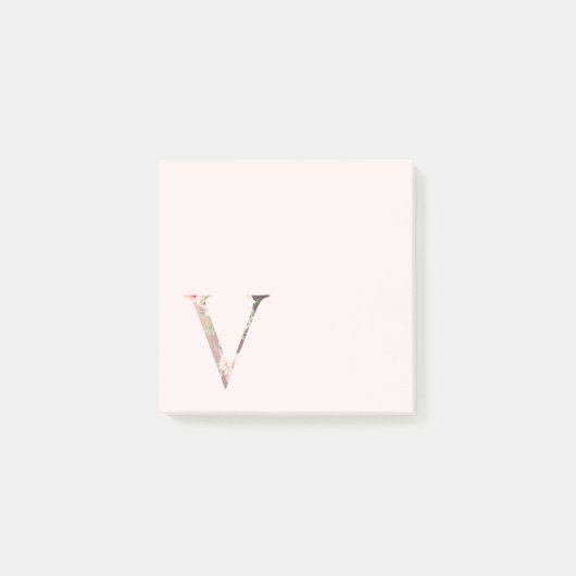 Opmerkingen bij het Floral Letter "V"-Monogram Post-it® Notes (Voorkant)