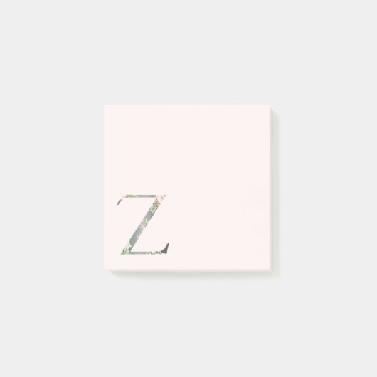 Opmerkingen bij het Floral Letter "Z"-Monogram Post-it® Notes (Voorkant)