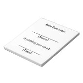 Opmerkingen bij rideherinnering notitieblok (Linkerzijde)