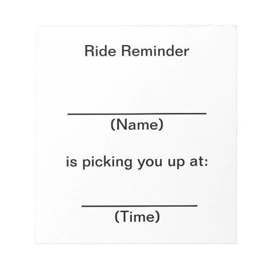 Opmerkingen bij rideherinnering notitieblok (Voorkant)