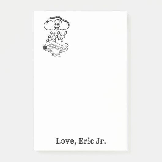 Opmerkingen Clouds Airplane Color Post it Note (Voorkant)