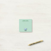 Opmerkingen – Hydrangea Floral op Mint Green Post-it® Notes (Op bureau)