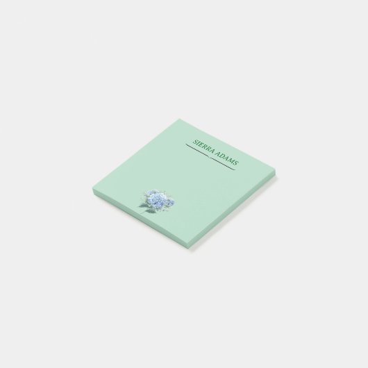 Opmerkingen – Hydrangea Floral op Mint Green Post-it® Notes (Schuin)