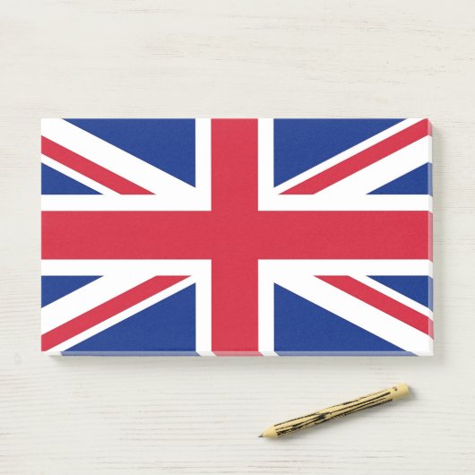 Opmerkingen met vlag van het Verenigd Koninkrijk Post-it® Notes (Op bureau)