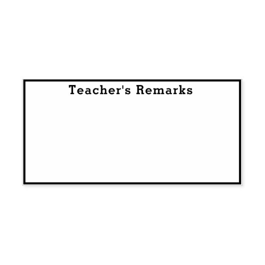 Opmerkingen of opmerkingen van de leraar rubberstempel (Afrduk)