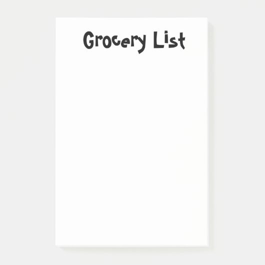 Opmerkingen op de lijst van kruidenierswaren na he post-it® notes (Voorkant)