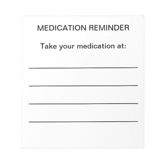 Opmerkingen over geneesmiddelenherinnering notitieblok (Voorkant)