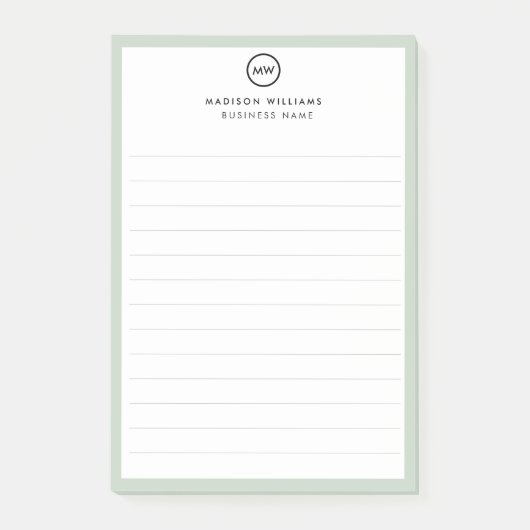 Opmerkingen over minimaal kosmeel-monogram na het  post-it® notes (Voorkant)